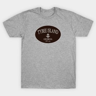 Tybee Island Georgia Sea Islands Anchor Brown T-Shirt